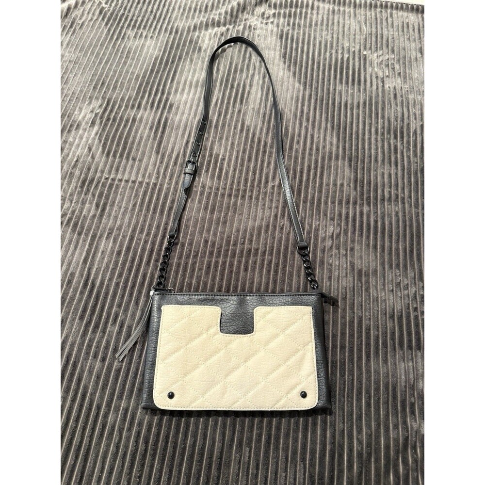 Juicy Couture Women's Purse Cream and Black Adjustable Metal Chain Strap